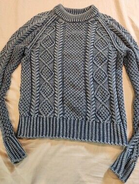 L.L. Bean Signature Fisherman Sweater Washed Blue